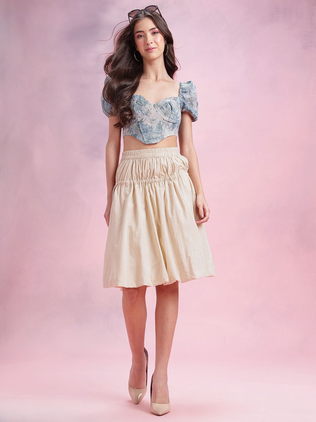 DressBerry Toggle Fastening Ruched Balloon Skirt