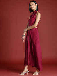 all about you Halter Neck Top With A-Line Pleated Skirt