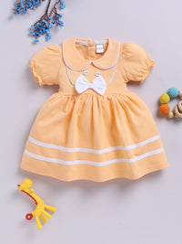 Moms Love Infant Girls Peter Pan Collar Puff Sleeve Fit & Flare Dress