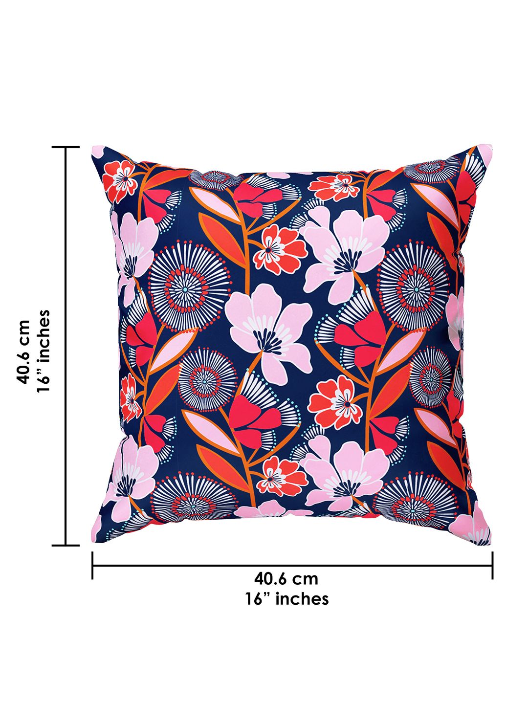 Story@home Purple & White 5 Pieces Floral Square Cushion Covers
