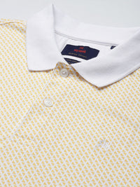 Raymond Geometric Print Polo Collar Pure Cotton Modern Fit T-shirt