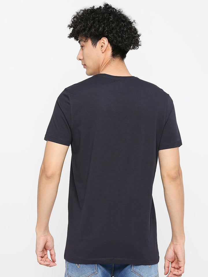 SPYKAR Typography Printed Cotton Slim Fit T-shirt