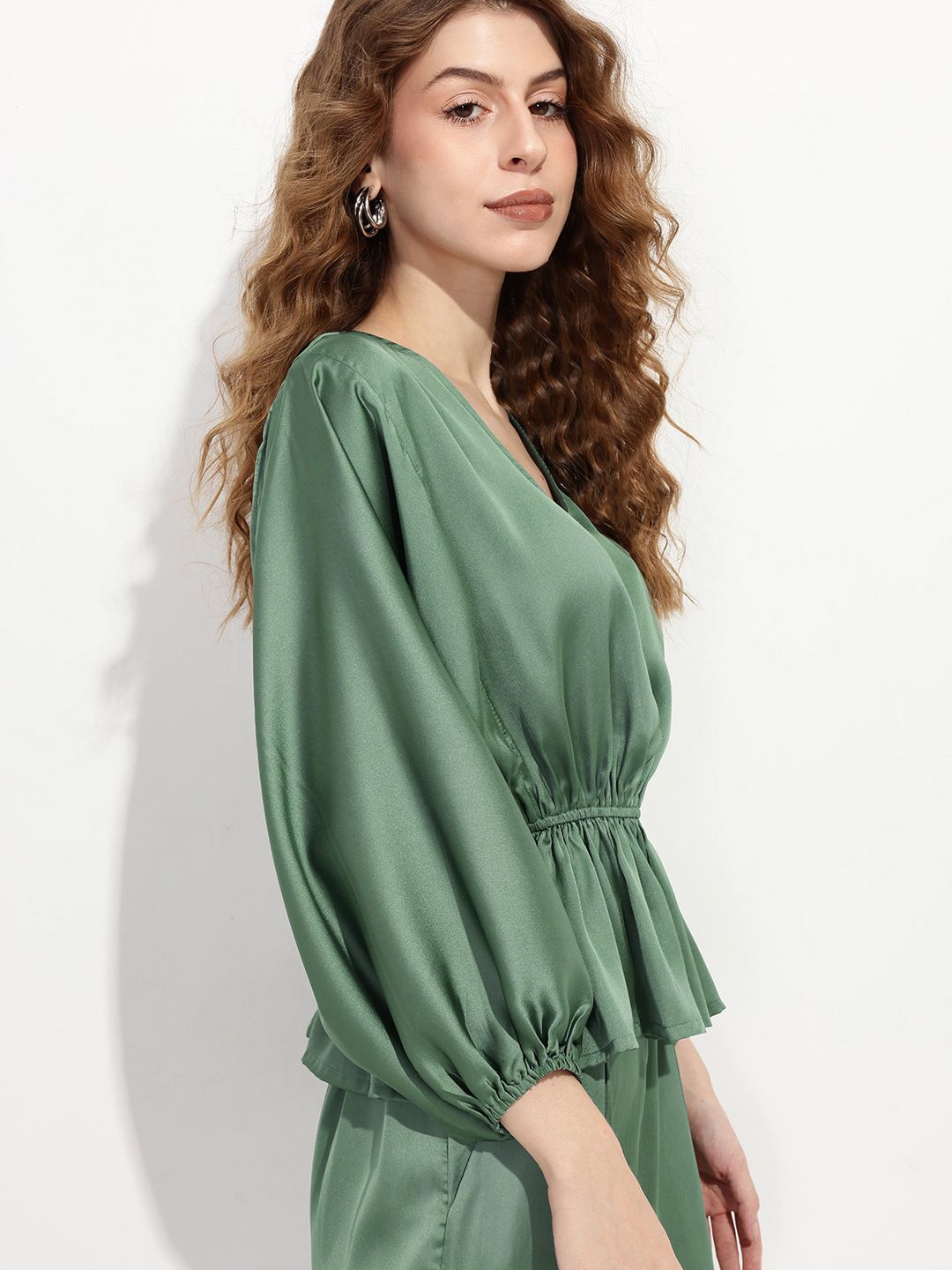DressBerry Snatched Waist Satin Top