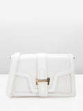 Lino Perros Croc-Textured Structured Sling Bag