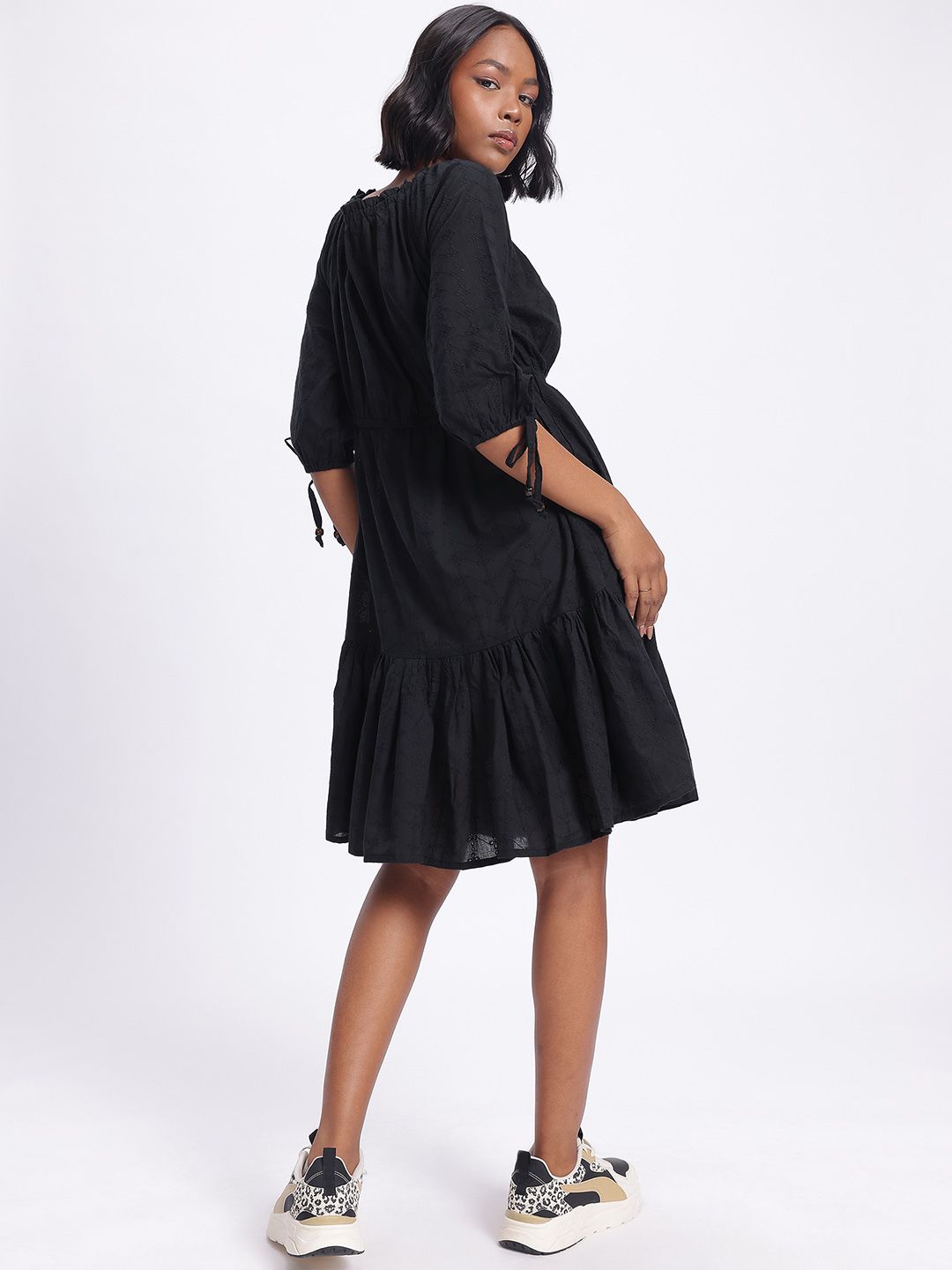 DressBerry Broderie Galore Off-Shoulder A-Line Midi Dress