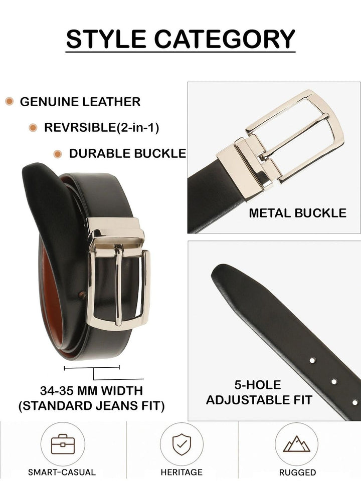 Teakwood Leathers Men Leather Reversible Belt