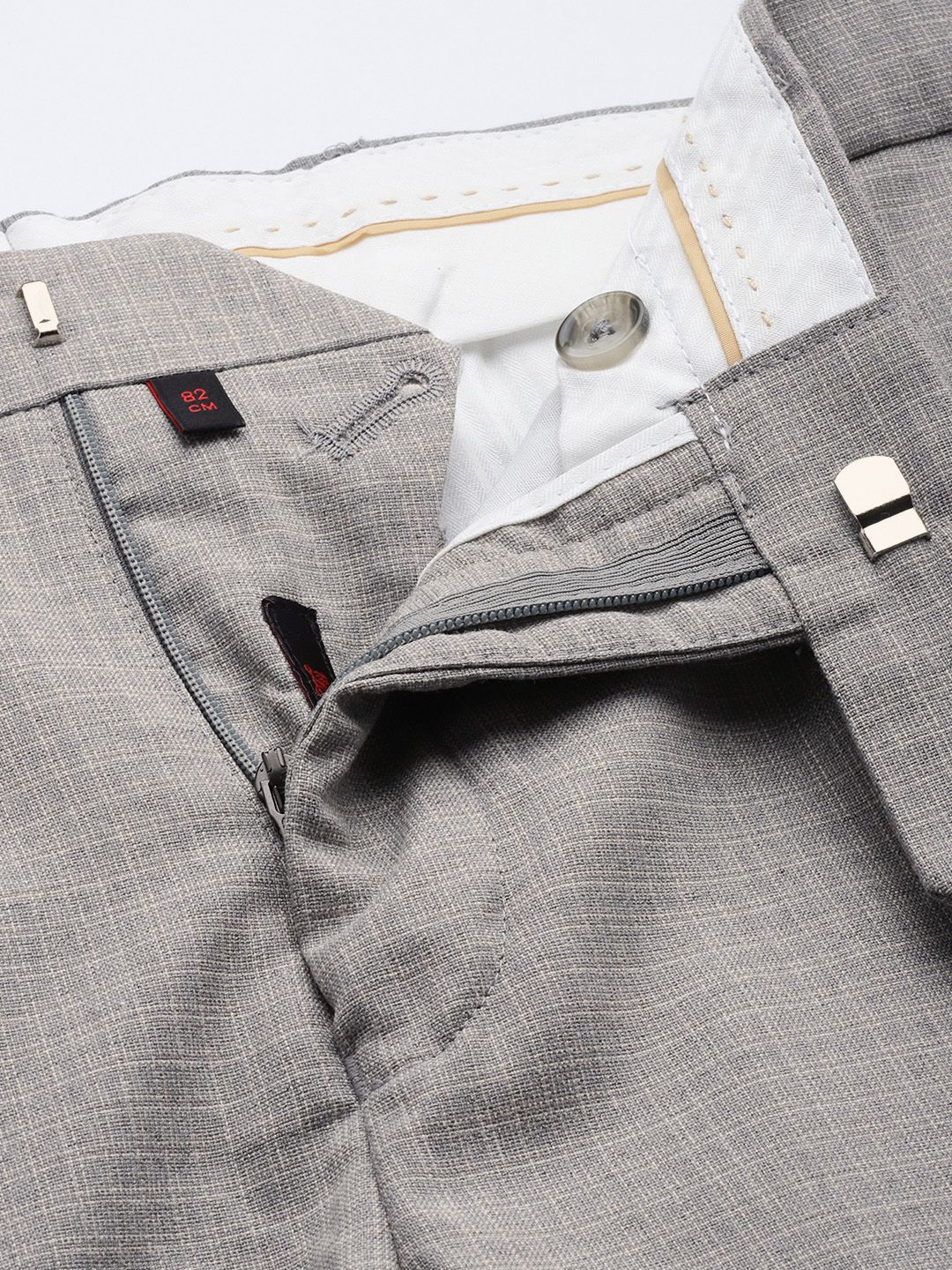 Raymond Men Checked Slim Fit Formal Trousers