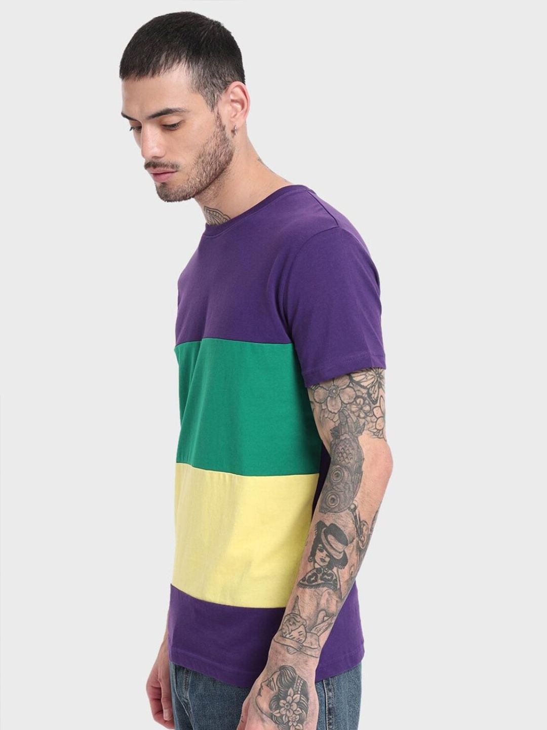 Bewakoof Men Colourblocked T-shirt