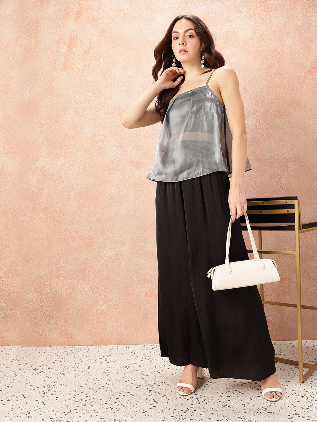 all about you Printed Strappy Sheen Top