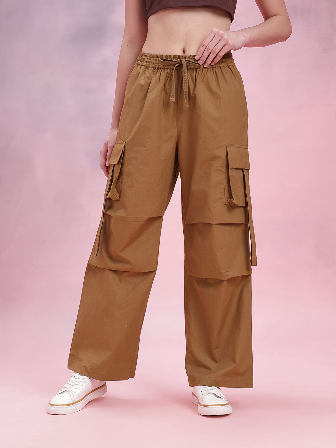 DressBerry Women Cotton Pleated Cargos