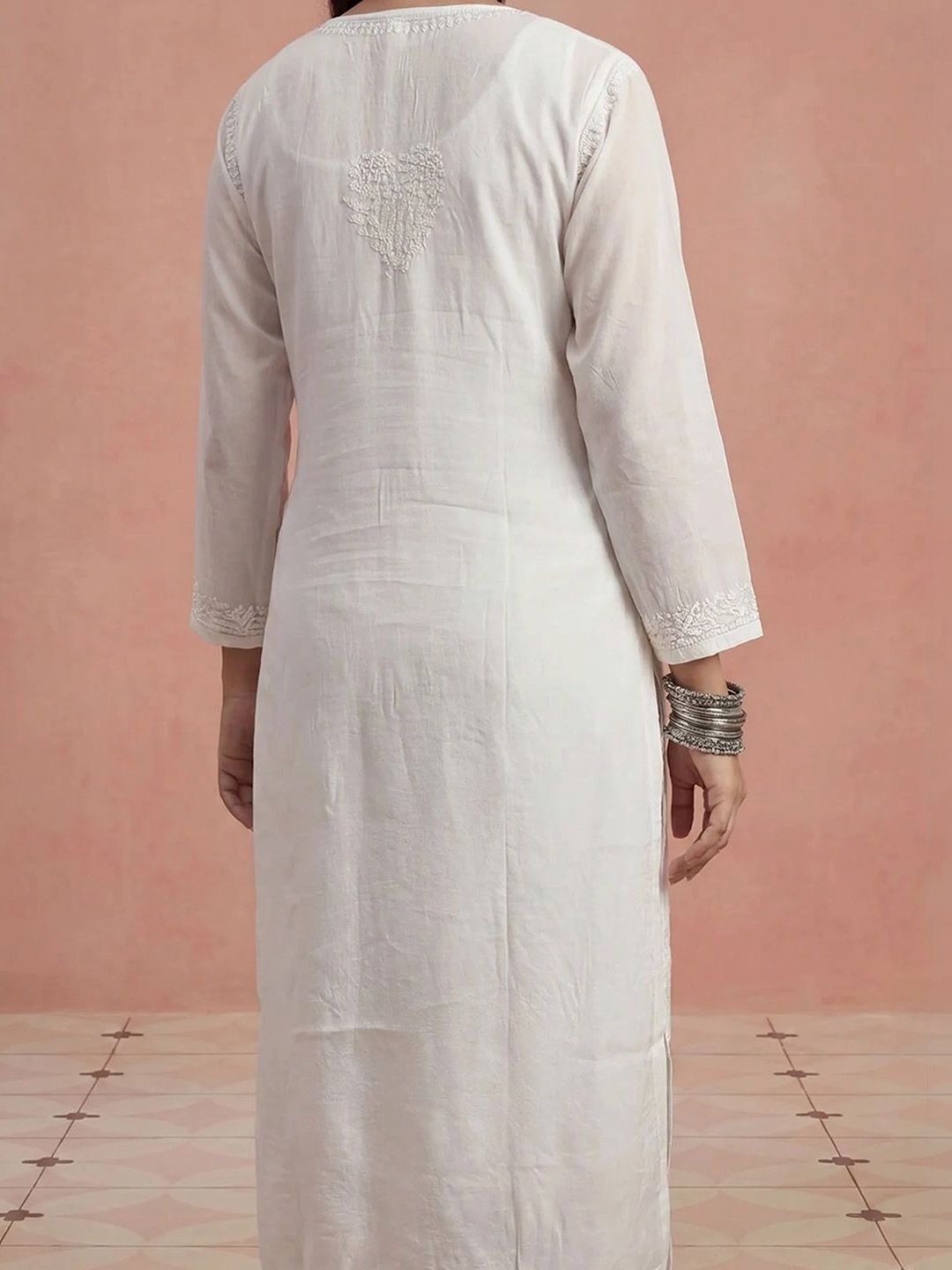 Rumah Wanita Chikankari Sulam Kurta Chikankari
