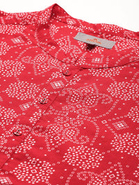 Anouk Bandhani Printed Regular Pure Cotton Kurta with Trousers