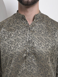 SOJANYA Ethnic Motifs Woven Design Mandarin Collar Straight Kurta