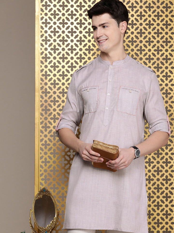 House of Pataudi Solid Rozana Pathani Kurta