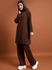 Tokyo Talkies Turtle Neck Longline Sweater With Trousers