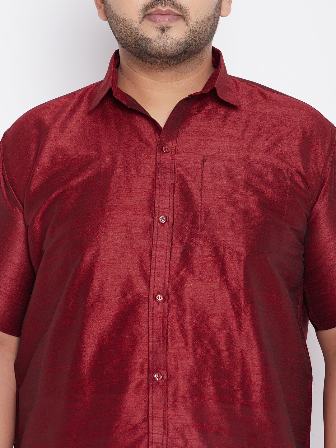 VASTRAMAY Plus Size Men Maroon Premium Casual Shirt