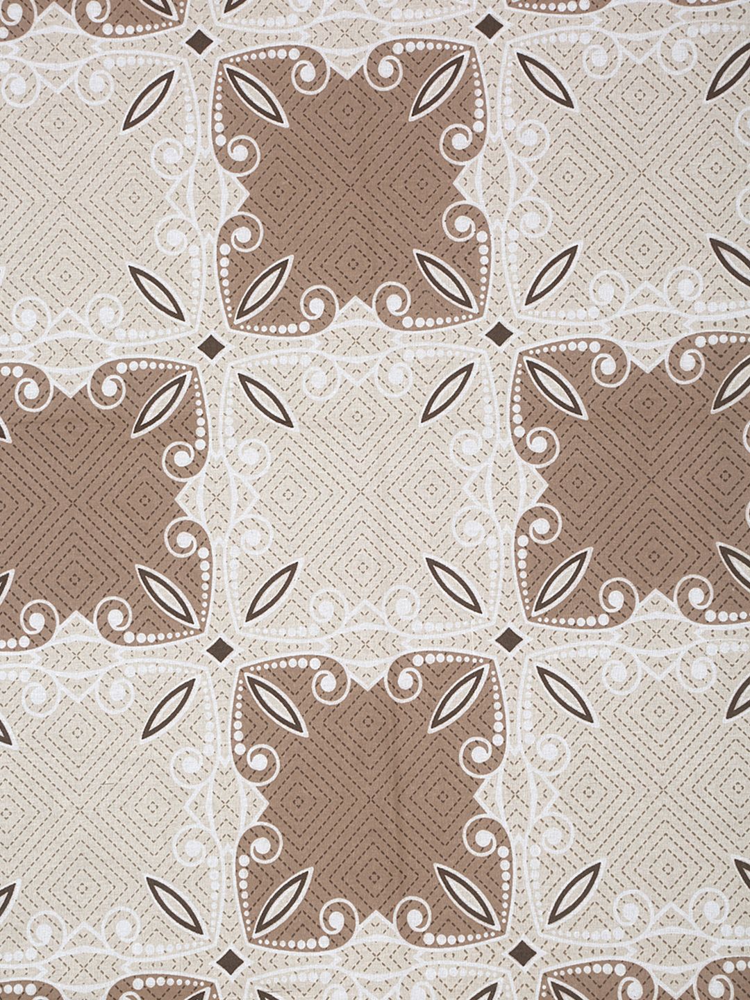 KLOTTHE Brown Floral Printed Pure Cotton 400 TC Single Bedsheet With Pillow Cover