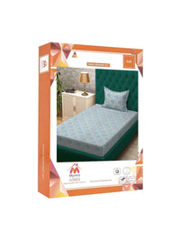 Myntra Elegant Homes Blue & Navy Blue Floral 400 TC Cadar Single dengan 1 Sarung Bantal
