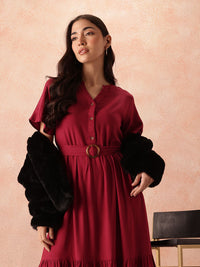 all about you A-Line Midi Dress with Belt