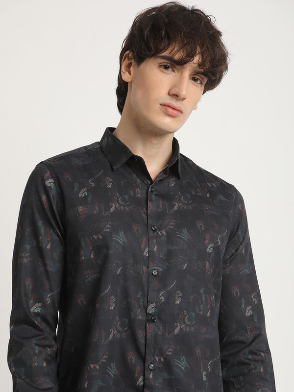 Kapas Bear House Pure Capton dicetak Slim Casual Shirt