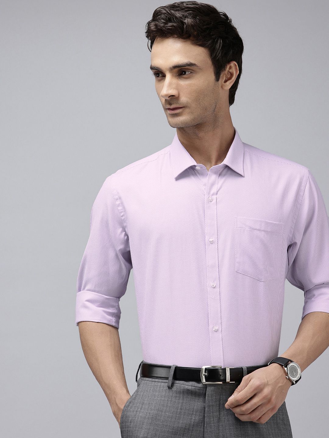 Park Avenue Slim Fit Textured Formal Shirt