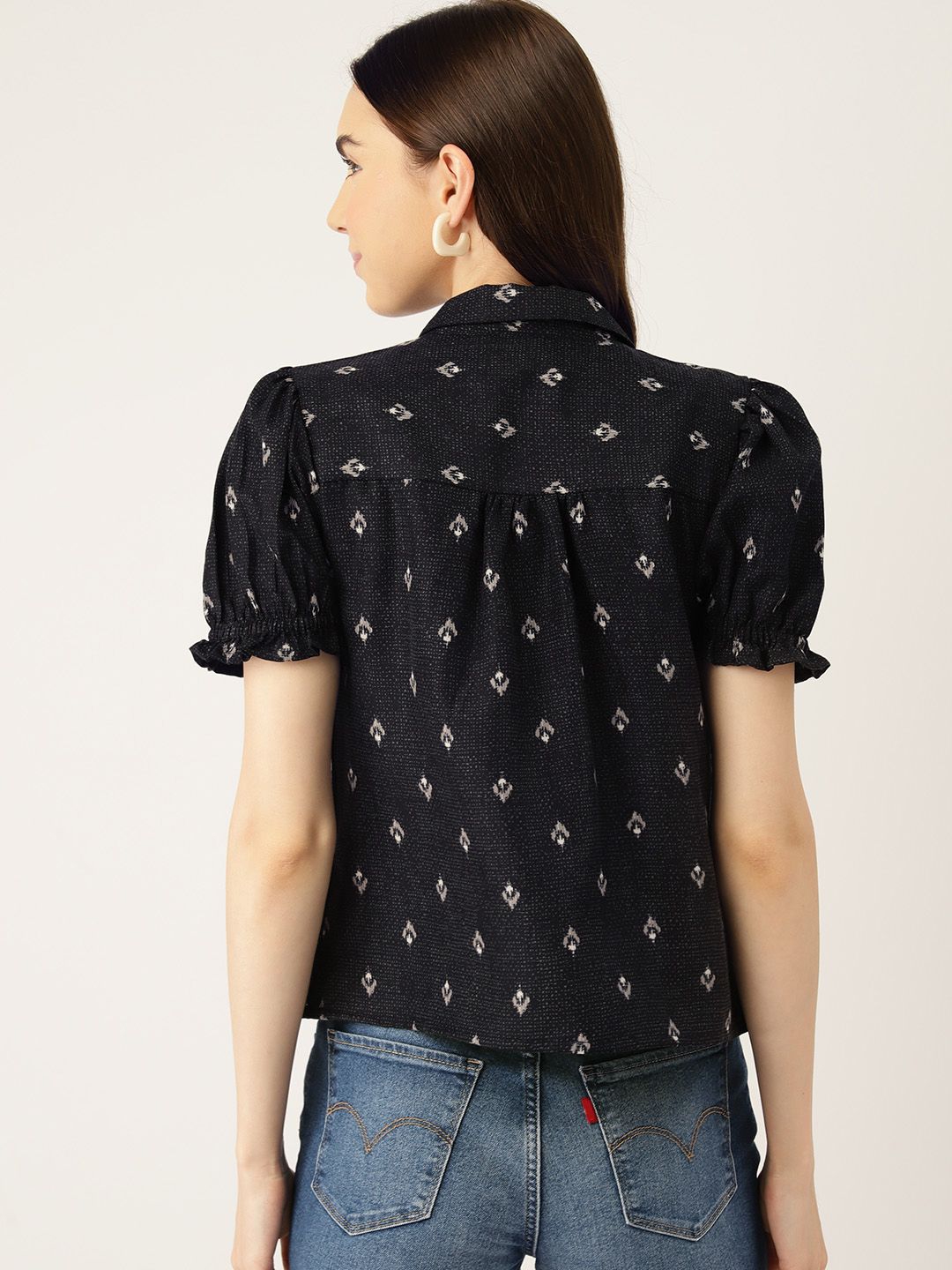 DressBerry Ikat Print Shirt Style Top