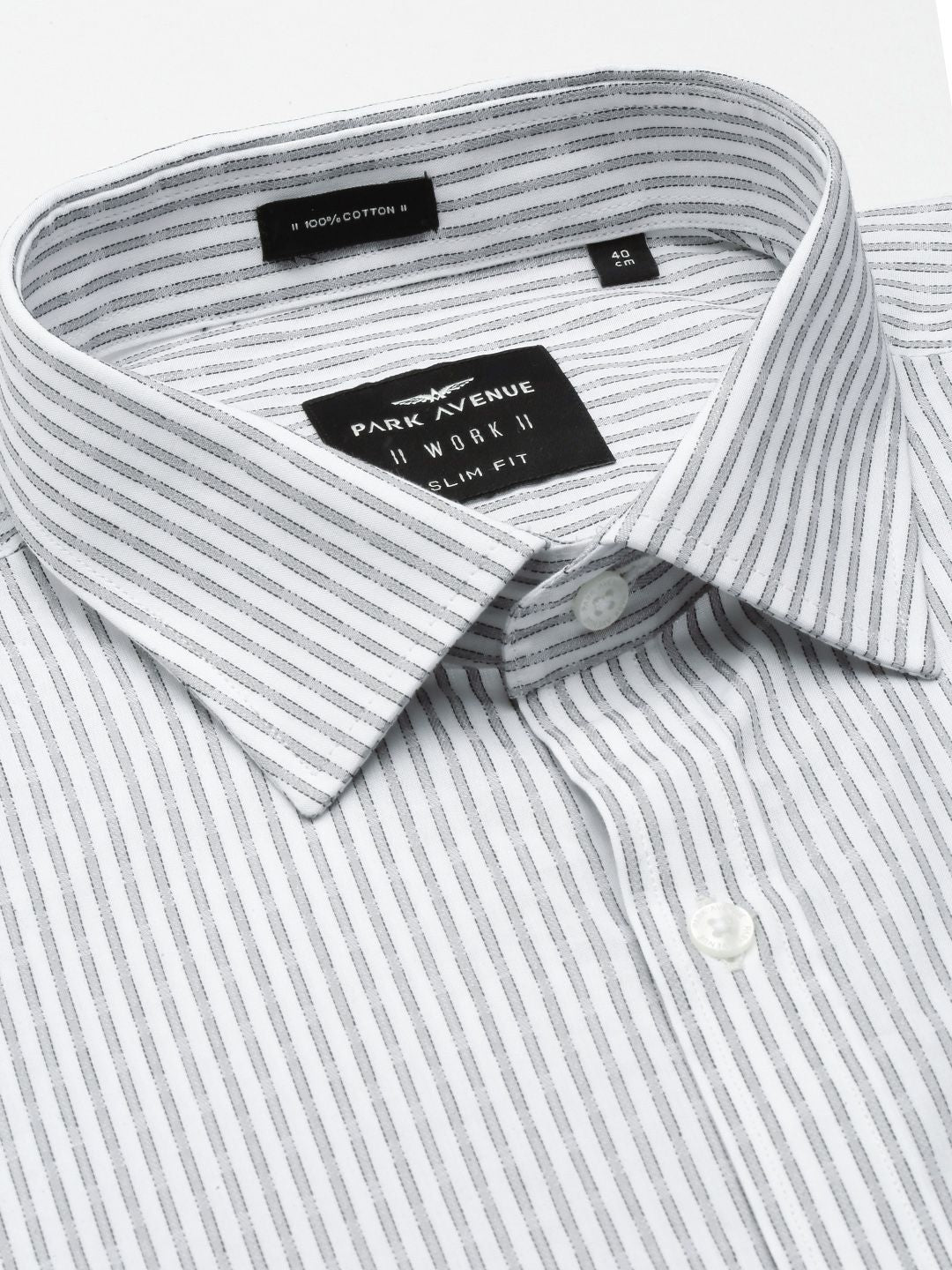 Park Avenue Men Slim Fit Striped Pure Cotton Formal Shirt