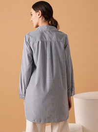 STREET 9 Comfort Striped Oversized Fit Pure Cotton Casual Shirt