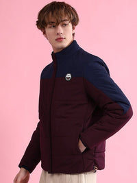 The Indian Garage Co Colourblocked Mock Collar Long Sleeves Padded Jacket