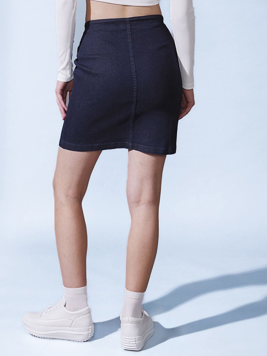 STREET 9 Denim Straight Mini Skirt