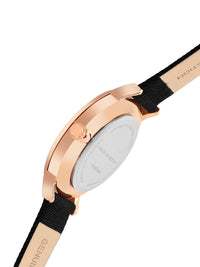 French Connection Men Rose Gold-Toned Dial & Black Leather Straps Analogue Watch