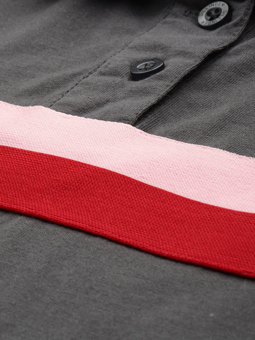 DILLINGER Women Regular Cropped Self Design Polo Tshirt