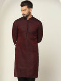 KISAH Men Textured Regular Fit Abstract Print Kurta
