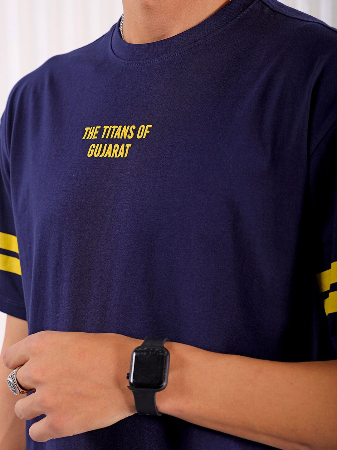 The Indian Garage Co Typography Printed Cotton Boxy T-shirt