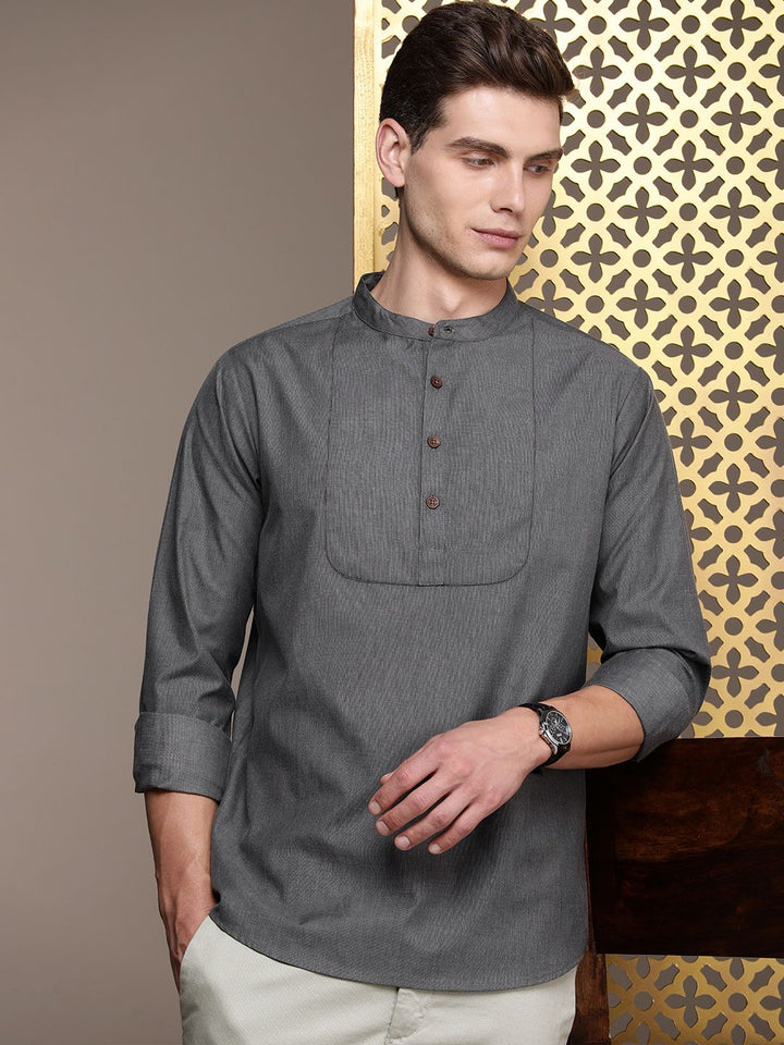 House of Pataudi Band Collar Rozana Kurta