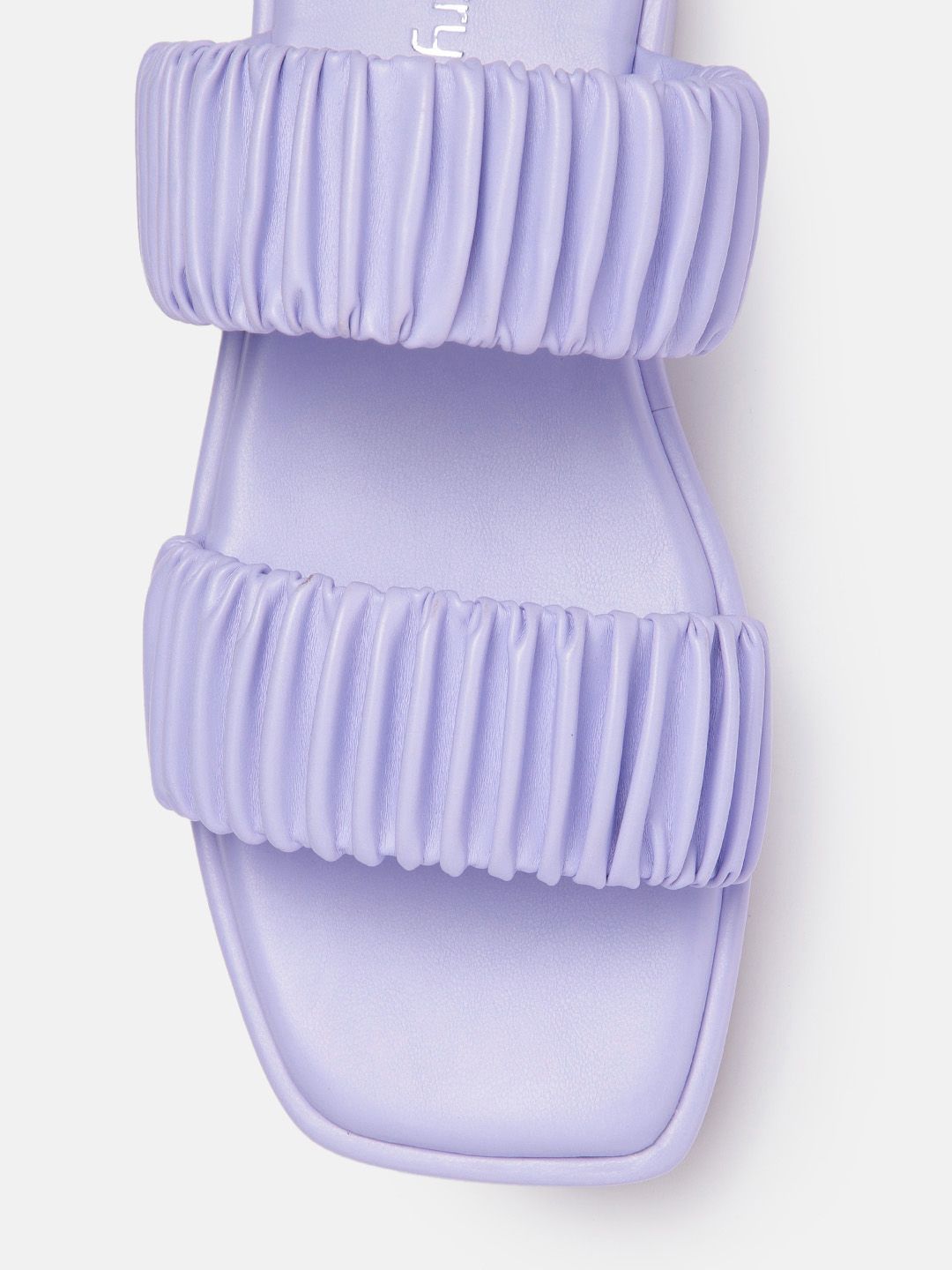 DressBerry Women Pleated Detail Open Toe Flats