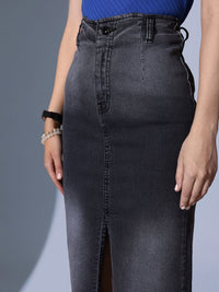 STREET 9 Silt Denim Straight Midi Skirts