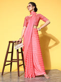 Saree mall Striped Satin Saree with Solid border