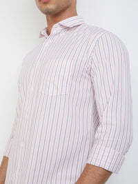 Park Avenue Men Slim Fit Vertical Stripes Opaque Pure Cotton Casual Shirt