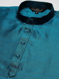 SOJANYA Men Teal Kurta with Churidar