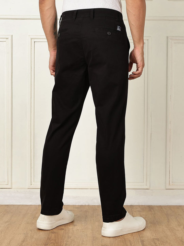 Thomas Scott Men pepejal Smart Straight Fit Mid-Rise Casual Chinos