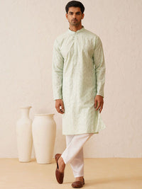 SOJANYA LUXE Ethnic Motifs Embroidered Mandarin Collar Sequined Straight Kurta