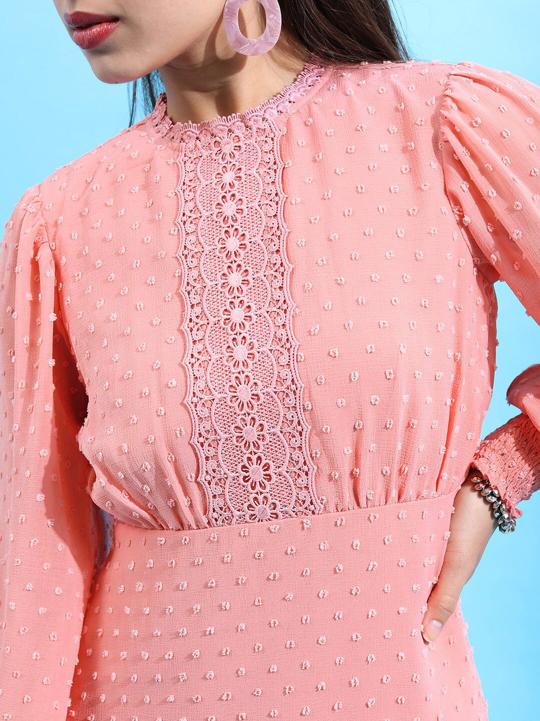 Tokyo Talkies Rose Puff Sleeve Fit & Flare Dress