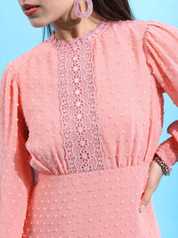 Tokyo Talkies Rose Puff Sleeve Fit & Flare Dress