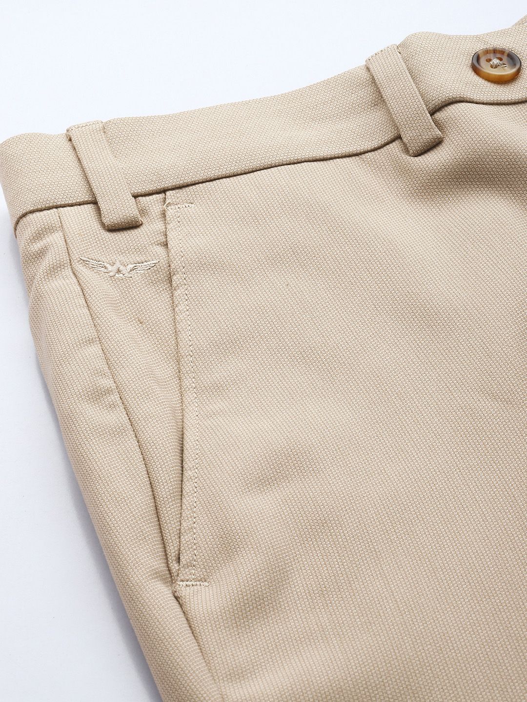 Park Avenue Men Textured Slim Fit Formal Trousers