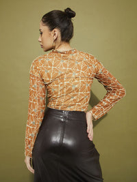 DressBerry Floral Fantasy Raw Detail High Neck Top