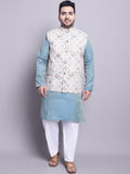 SOJANYA PLUS Ethnic Motifs Woven Design Kurta With Pyjamas & Nehru Jacket