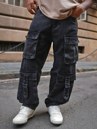 Powerlook Men Pure Cotton Loose Fit Cargos Trousers