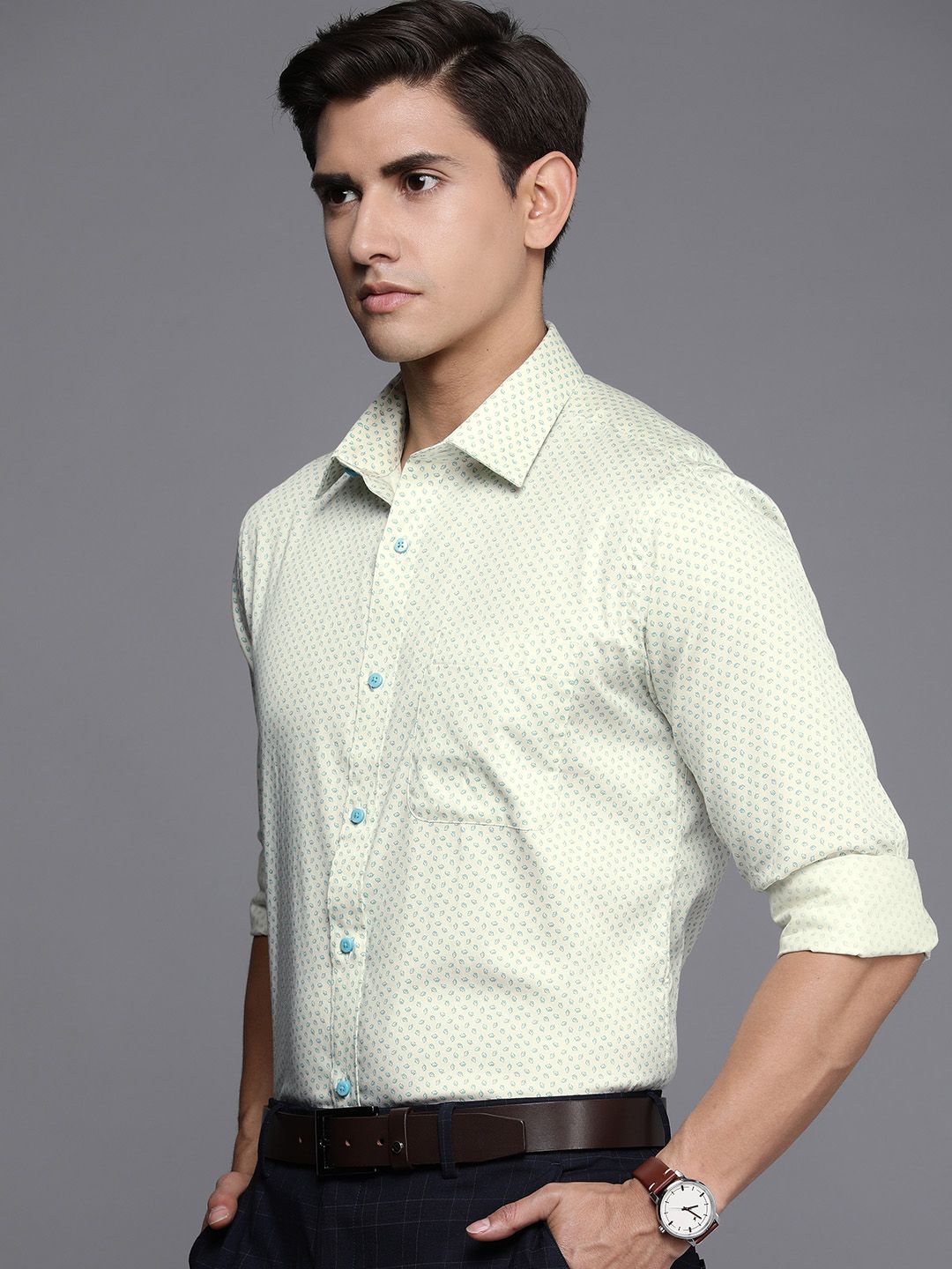 Raymond Slim Fit Tropical Printed Formal Shirt