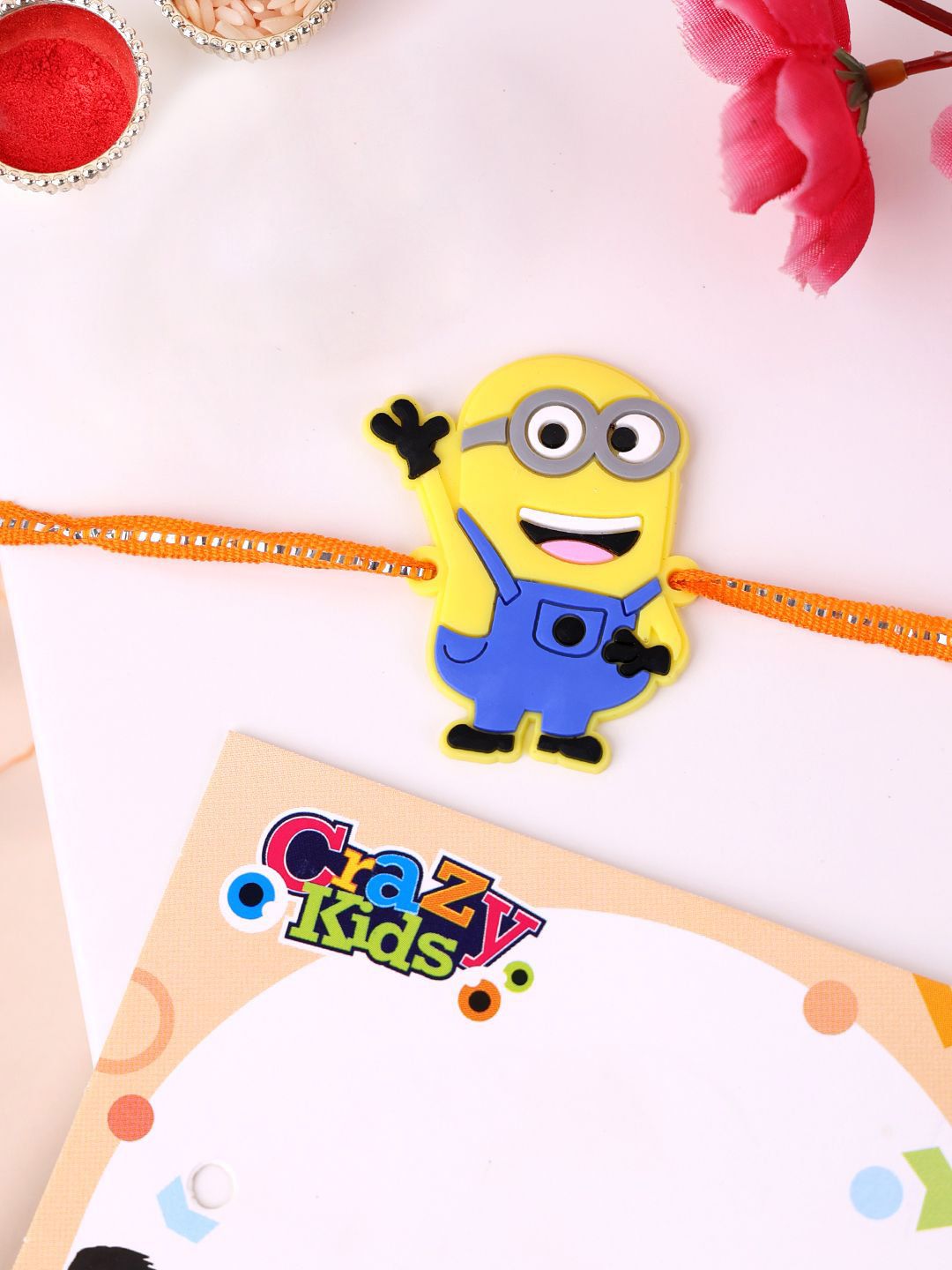 PANASH Kids Minions Thread Rakhi With Roli Chawal